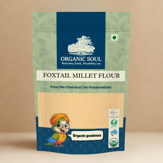 Organic Soul Foxtail Millet Flour – 900gm | 100% Certified Organic | Unpolished | Non-GMO