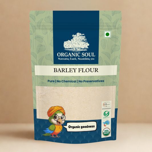 Organic Soul Barley (Jau) Flour – 900gm | 100% Certified Organic | Unpolished | Non-GMO