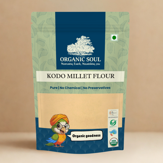 Organic Soul Kodo Millet Flour – 900gm | 100% Certified Organic | Unpolished | Non-GMO