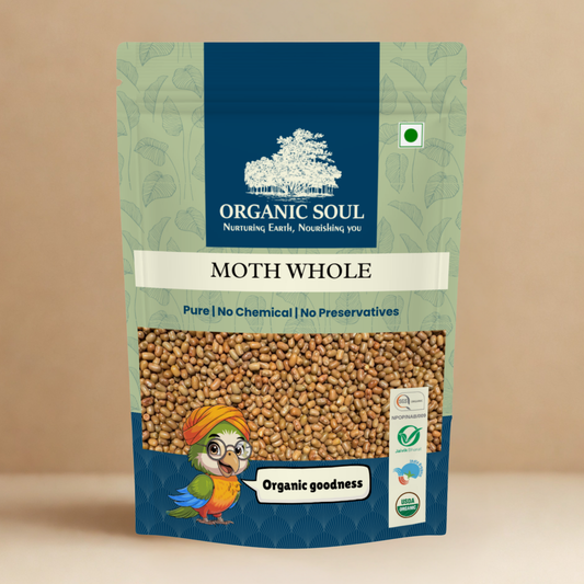Organic Soul Moth Sabut/ Moth Whole/ Moth Beans – 900gm | 100% Certified Organic | Non-GMO | Unpolished