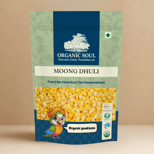 Organic Soul Moong Dhuli – 900gm | 100% Certified Organic | Non-GMO | Unpolished