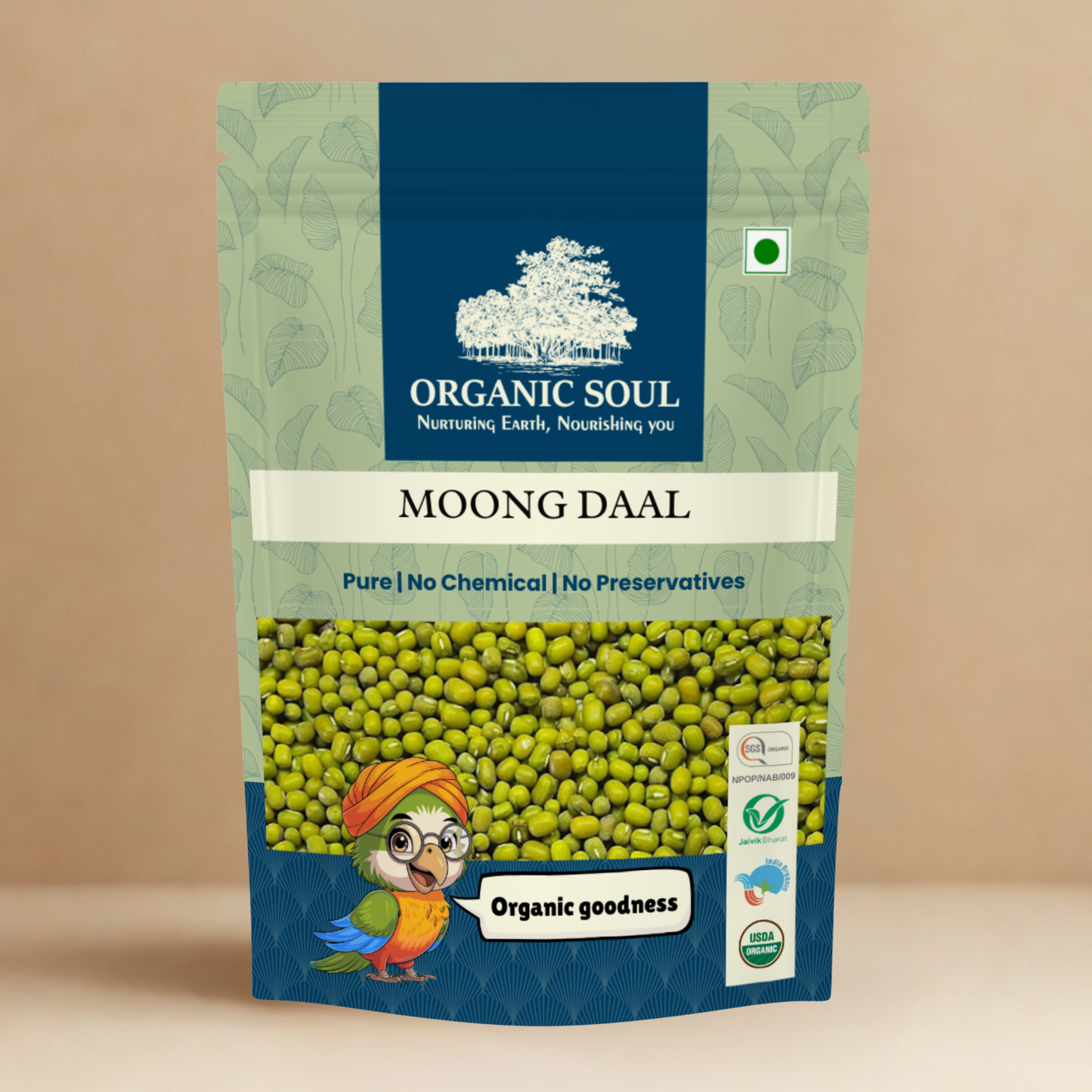 Organic Soul Moong Whole – 900gm | 100% Certified Organic | Non-GMO | Unpolished