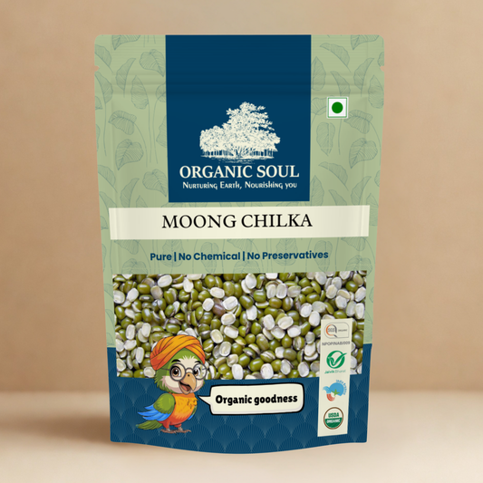 Organic Soul Moong Chilka – 900gm | 100% Certified Organic | Non-GMO | Unpolished