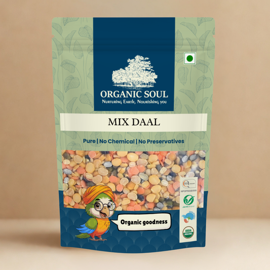 Organic Soul Mix Daal/ Panchrangi Daal – 900gm | 100% Certified Organic | Non-GMO | Unpolished