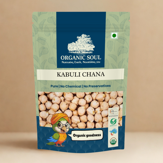 Organic Soul Kabuli Chana – 900gm | 100% Certified Organic | Non-GMO | Unpolished