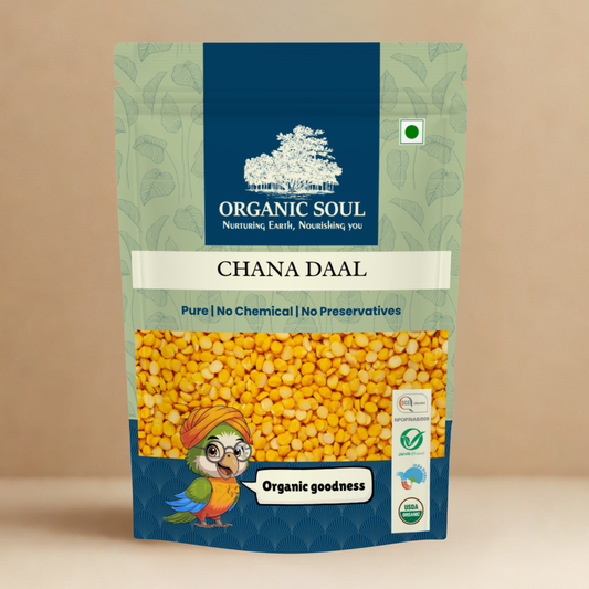 Organic Soul Chana Dal – 900gm | 100% Certified Organic | Non-GMO | Unpolished