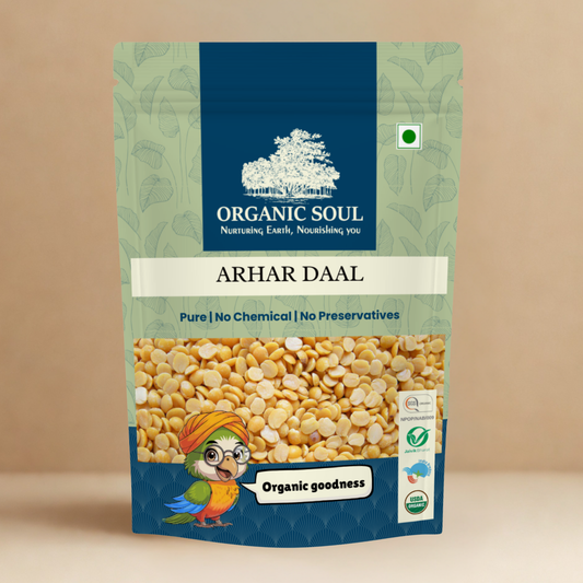 Organic Soul Arhar Dal – 900gm | 100% Certified Organic | Non-GMO | Unpolished