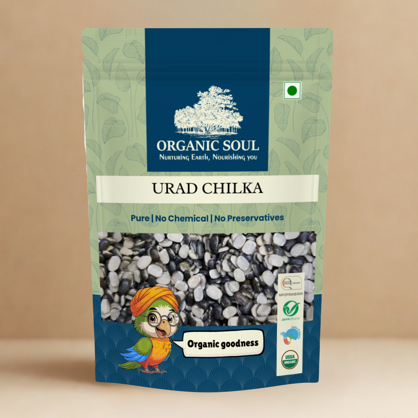 Organic Soul Urad Chilka – 900gm | 100% Certified Organic | Non-GMO | Unpolished