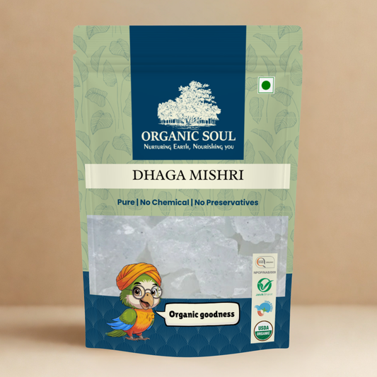 Organic Soul Dhaga Mishri | Traditional Rock Sugar Crystals | Natural Sweetener| 900g