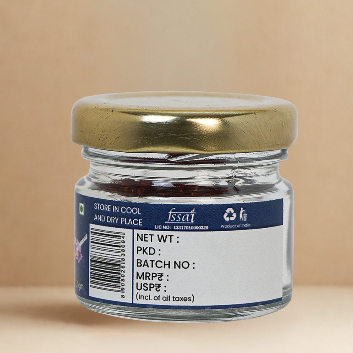 Organic Soul Saffron, 100% Pure & Certified Organic Kashmiri Kesar | 2g | Handpicked Threads, Naturally Aromatic & Antioxidant-Rich