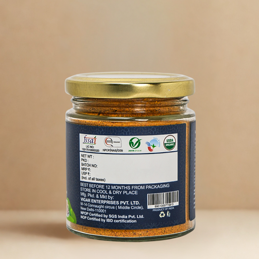 Golden Milk Spice Mix 100_Gm | 100% Organic Immunity Booster | Sugar-Free | NPOP Certified