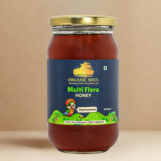 Organic Soul Multiflora Honey – 500gm | 100% Organic | Raw & Pure