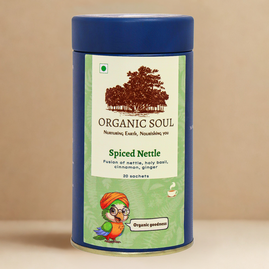 Organic Soul - Spiced Nettle Tea | Nettle, Tulsi, Cinnamon, Ginger | 20 Sachets (36 gm)