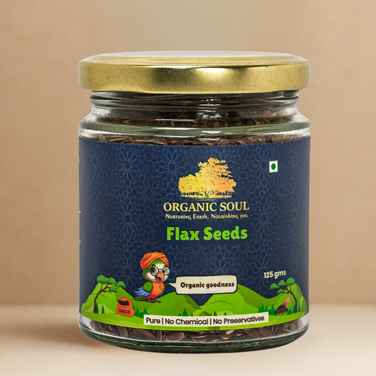 Organic Soul Flax Seeds – 125gm | 100% Certified Organic | Raw & Unpolished
