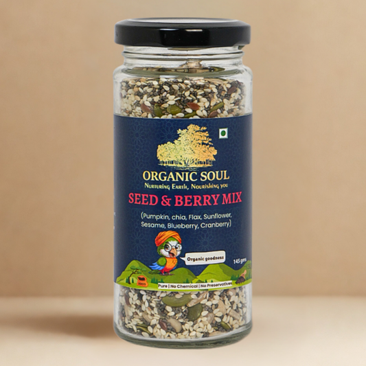 Organic Soul Seeds Berry Mix – 145gm | 100% Certified Organic | Healthy Snack Blend