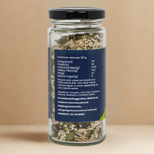 Organic Soul Seeds Berry Mix – 145gm | 100% Certified Organic | Healthy Snack Blend