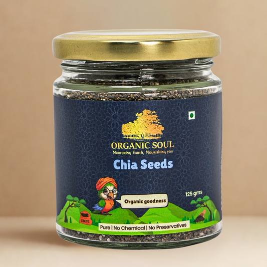 Organic Soul Chia Seeds – 125gm | 100% Certified Organic | Raw & Unpolished