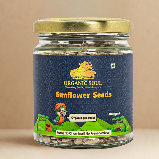 Organic Soul Sunflower Seeds – 100gm | 100% Certified Organic | Raw & Unpolished