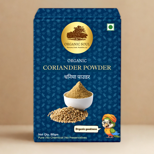 Organic Soul Coriander Powder (Dhaniya Powder) – 100gm | 100% Certified Organic | Non-GMO | Pure & Aromatic
