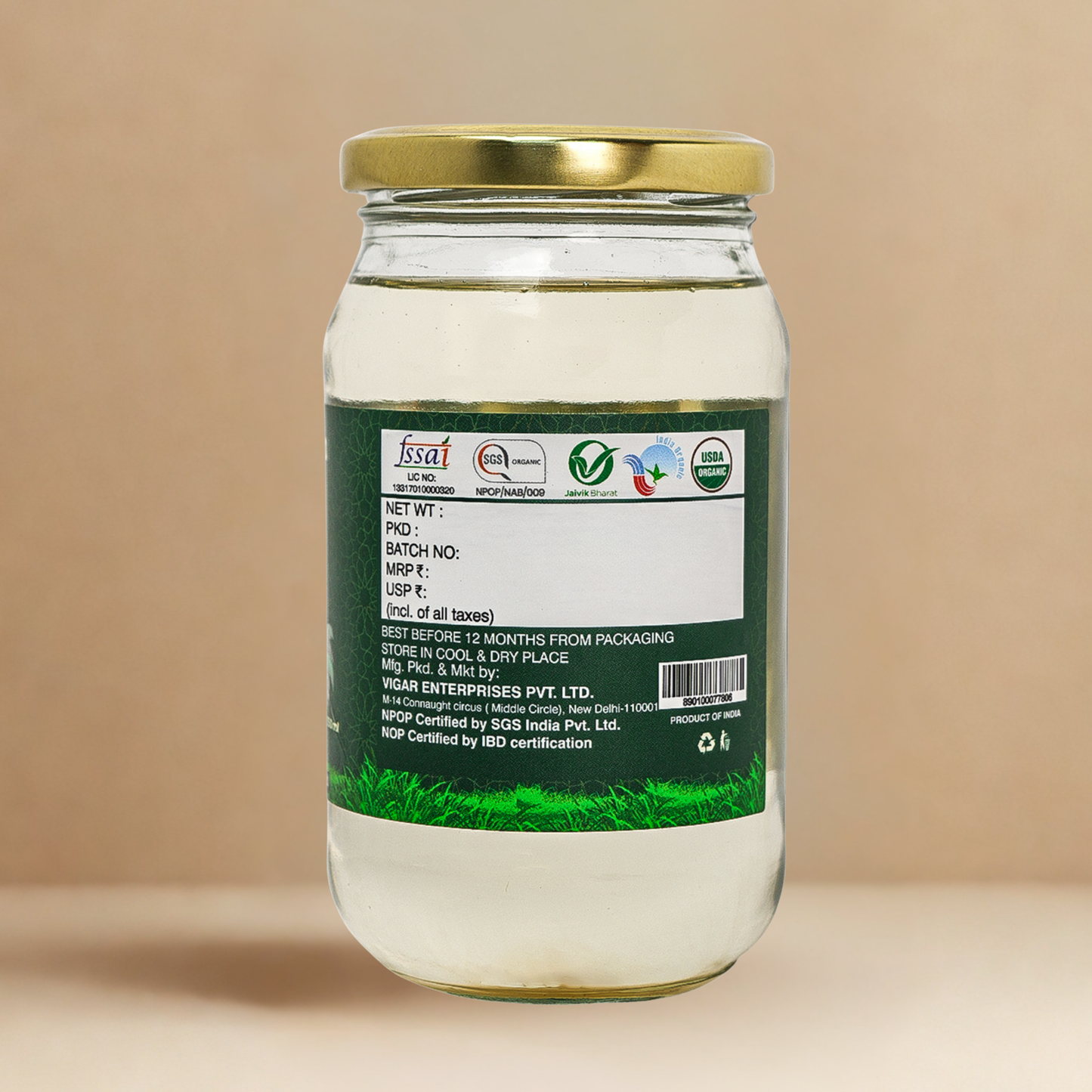Organic Soul Virgin Coconut Oil – 500ml | 100% Certified Organic | Cold-Pressed