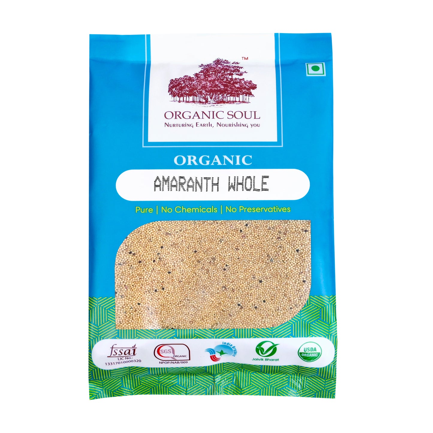 Organic Amaranth Grain (Seeds/Whole) - (450 gm or 900 gm)| Ramdana/Rajgira Sabut | Organic Soul