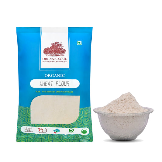 Organic Whole Grain Wheat Chakki Atta - (900 gm) | 100% Organic Flour