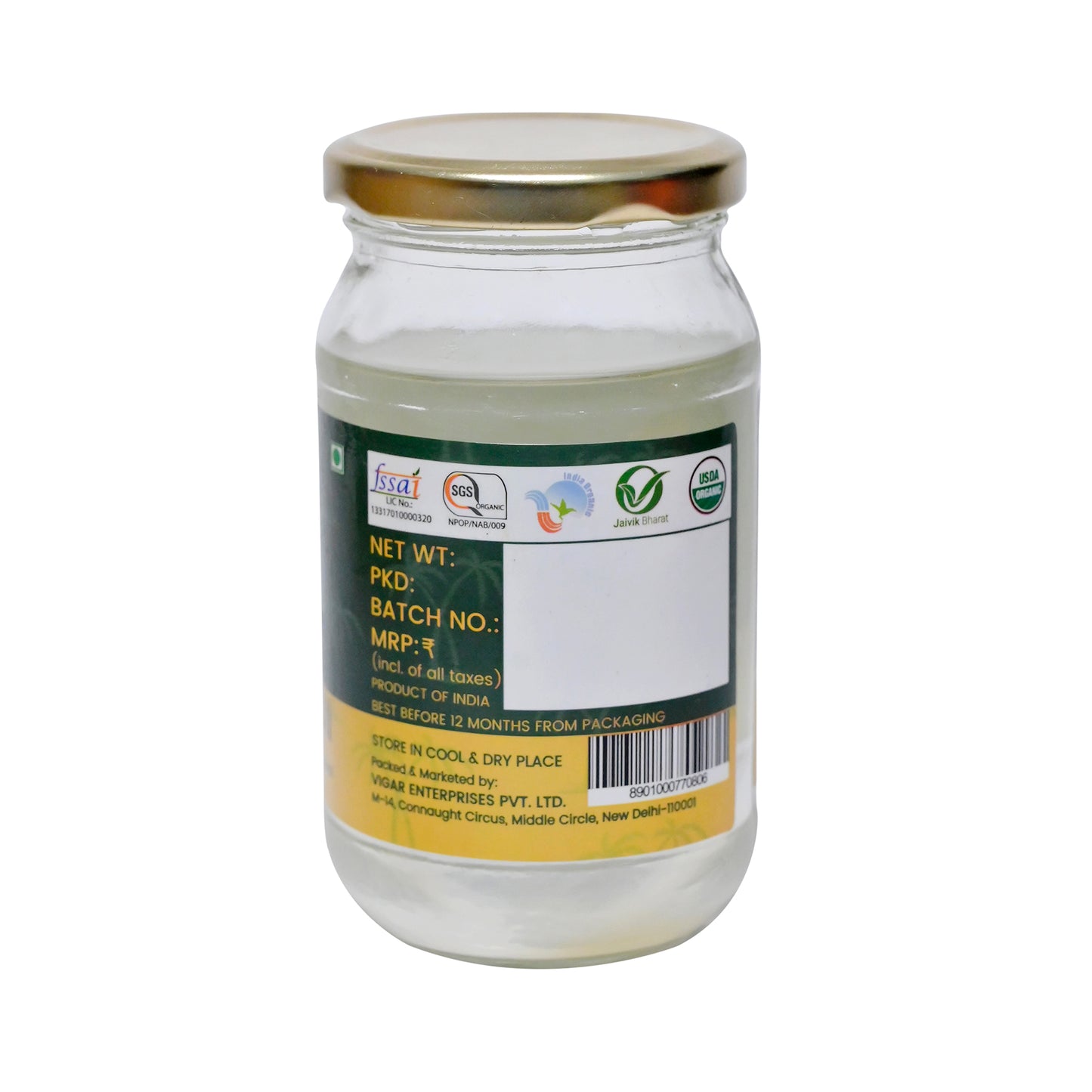 Organic Soul - Organic Cold Pressed Virgin Coconut Oil, 350ml | Chemical-Free, Natural & Edible