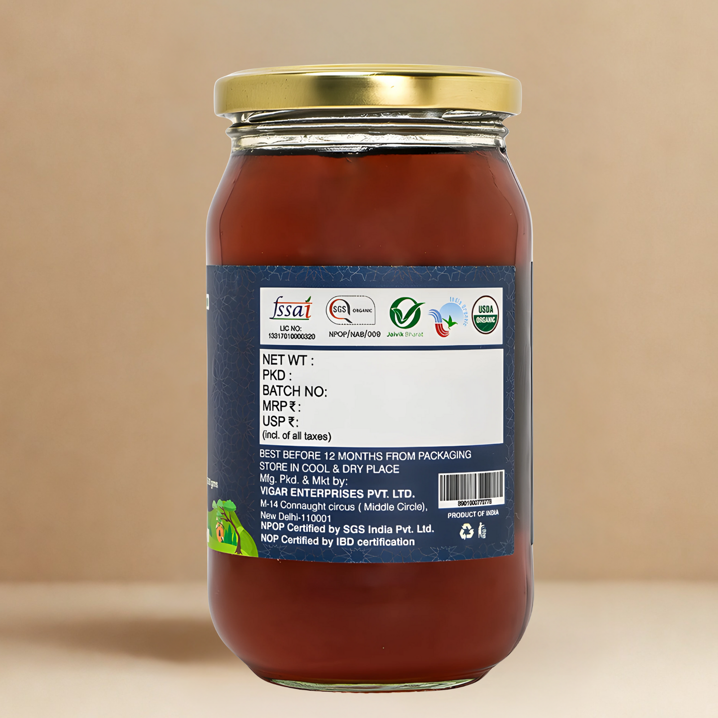Organic Soul Multiflora Honey – 500gm | 100% Organic | Raw & Pure
