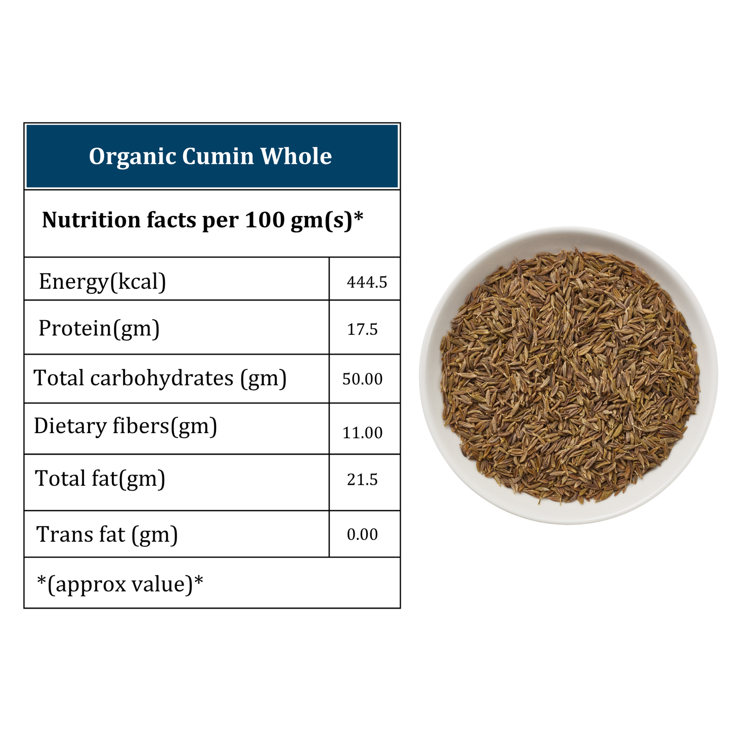 Organic Whole Cumin Seeds (Jeera), (100 gm or 250 gm) | 100% Vegan, Gluten-Free | Quality Indian Spice