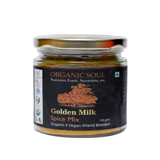 Organic Soul - Organic Golden Milk Spice Mix, 100g | 100% Organic Immunity Booster | Sugar-Free