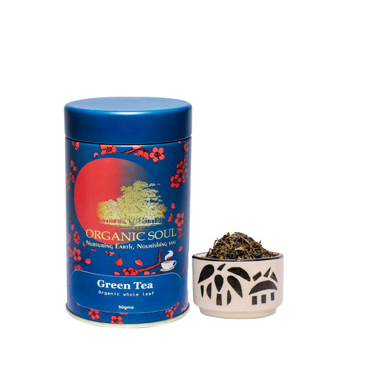 Organic Soul - Green Tea Organic Leaves, (50 gm) | Whole Leaf, 100% Green Tea for Fast Weight Loss