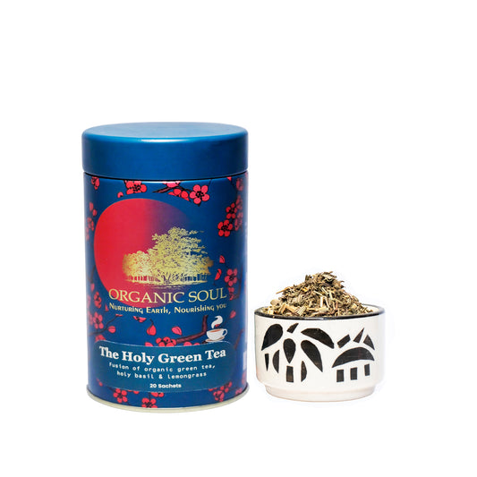 Organic Soul - Holy Green Tea, 20 Sachets | Detox Kahwa with Holy Basil, 36g