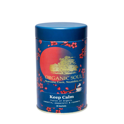 Organic Soul - Keep Calm Organic Tea, 20 Sachets(36 gm) | Calms The Mind, Reduces Stress & Bloating | Combats Fatigue, Helps You Relax, 36g