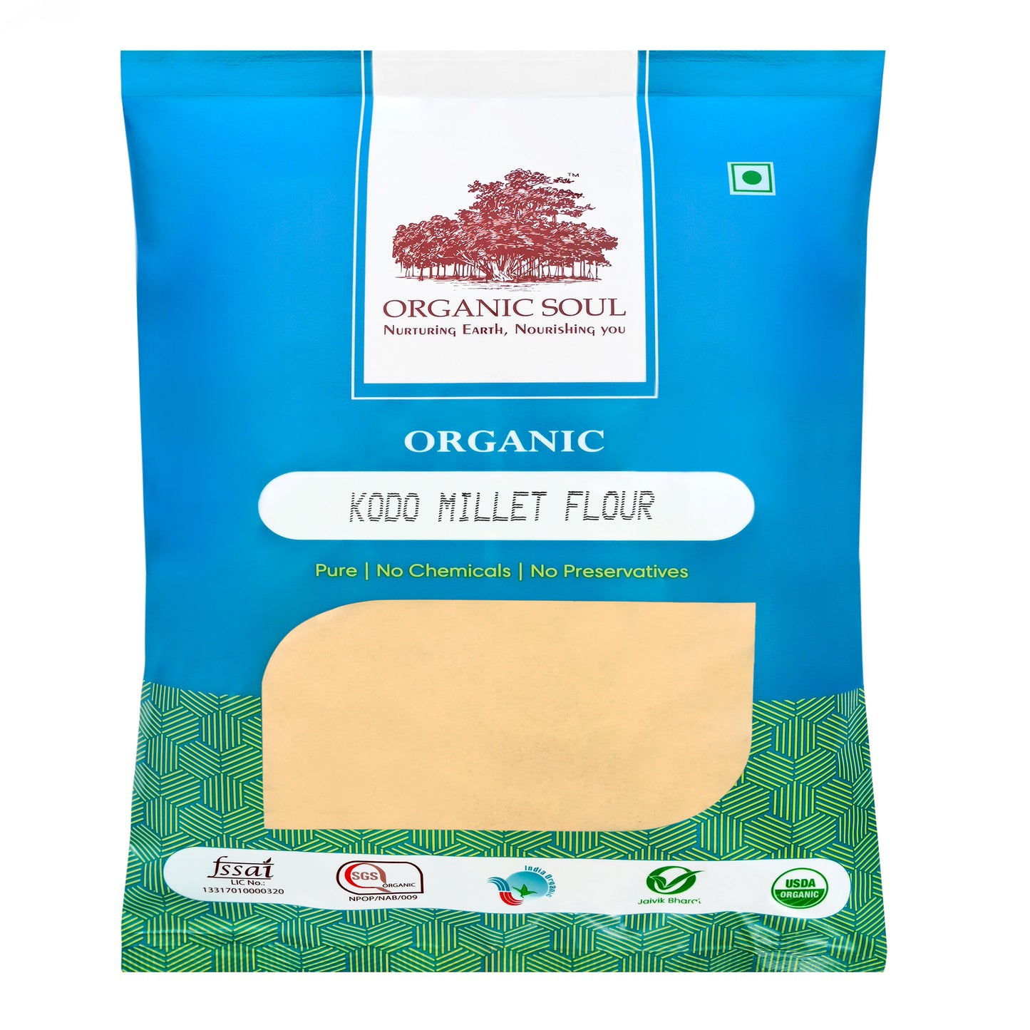 Organic Soul - Organic Kodo Millet Flour, (450 Gm Or 900 Gm) | Kodon, Kodri | Gluten-Free, Unpolished, High Fibre