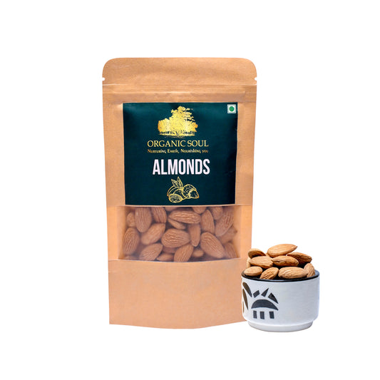 Organic Almonds - Badam Giri Variety 250g| Rich in Protein, Magnesium, Fiber | Premium Whole Nuts & Dry Fruits | 100g Pack