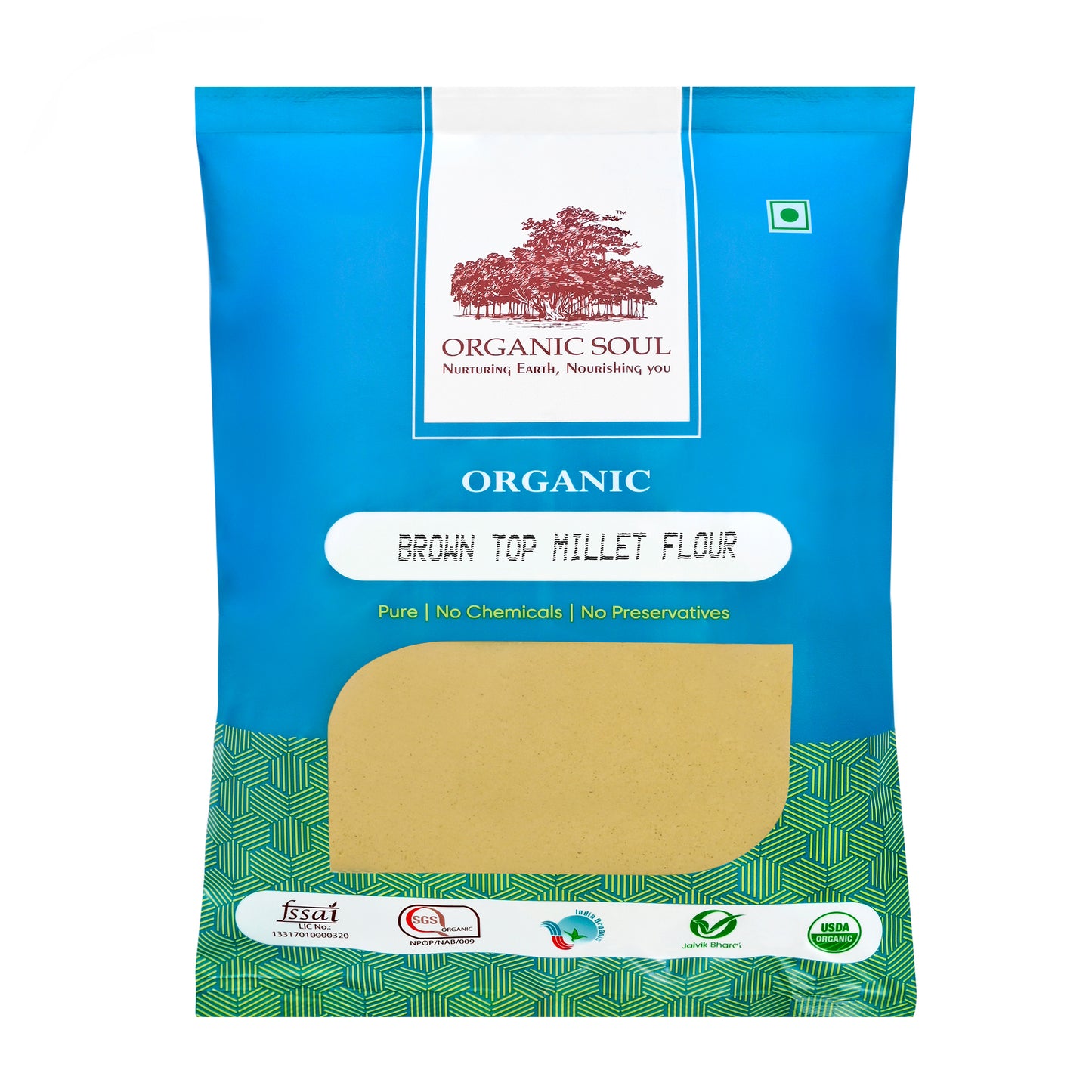 ORGANIC SOUL - Organic Browntop Millet Flour, (450 Gm Or 900 Gm)| Rich in Fibre and Minerals, Healthy and Organic Foods