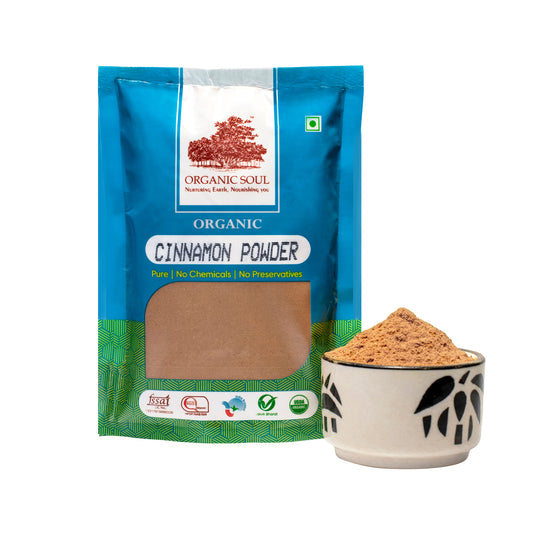 Organic Soul - Cinnamon (Dalchini) Powder - 100g | Karuvapatta Sticks | Gluten-Free, NO Additives, 100% Organic