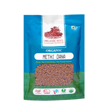 Organic Soul - Organic Whole Methi Dana (Fenugreek Seeds), (450 gm)