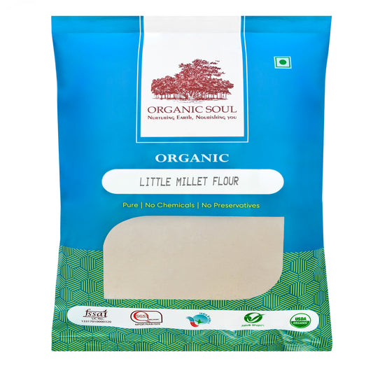 Organic Soul - Organic Little Millet Flour, 450g | Samai Arisi Atta | Certified Organics, High Fibre, Nutrient Rich & Chemical Free Traditional Millet