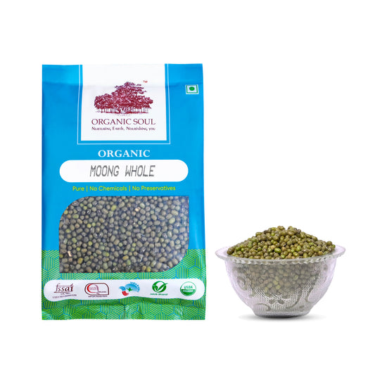Organic Green Moong Whole - (450 gm or 900 gm) | Hari Moong/Pesara Pappu |100% Organic