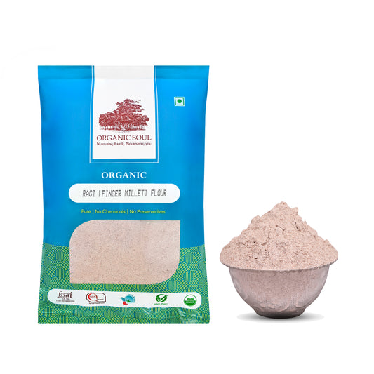 Organic Ragi Atta - (450 gm or 900 gm)| Finger Millet Flour | Calcium-Rich, Gluten-Free, Diabetic-Friendly