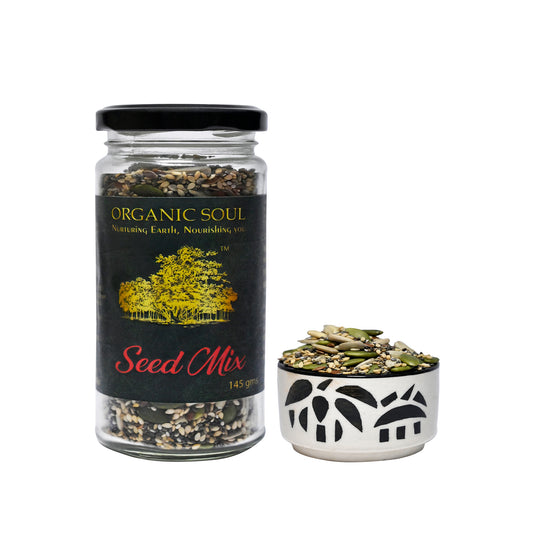 Organic Soul Seeds Mix, 145g | Seeds for Eating, Diet Snacks | Roasted Mix Seeds | Nutrient-Packed Seeds | Immune Support | Non-GMO Seeds