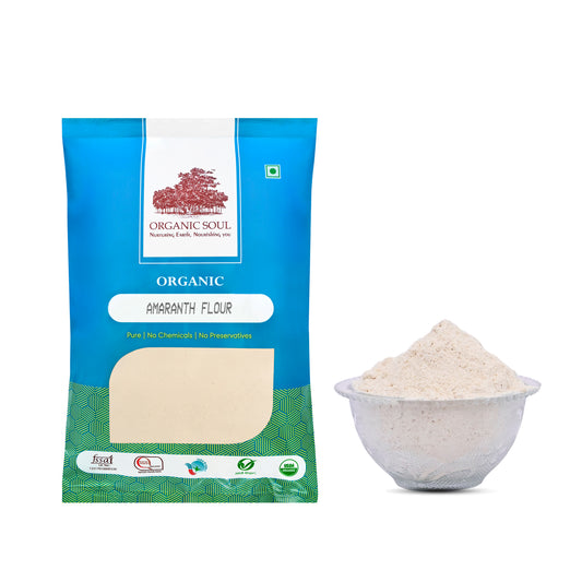 Organic Amaranth (Rajgira) Flour - (450 gm or 900 gm) | Gluten-Free, Certified Organic, Protein and Fiber Rich