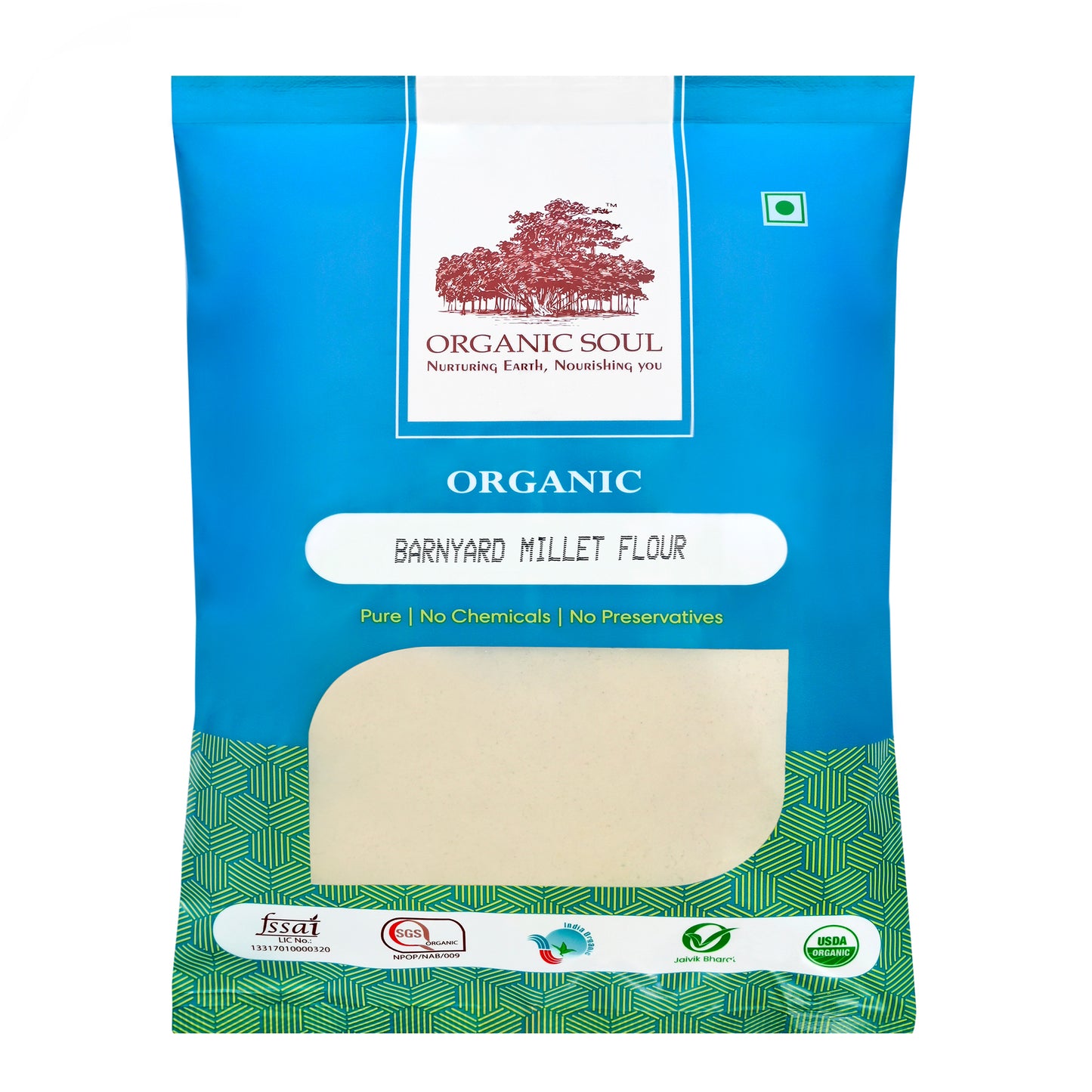 Organic Soul - Organic Barnyard Millet Flour, (450 Gm Or 900 Gm) | Certified Organic | Kuthiraivaali Mavu