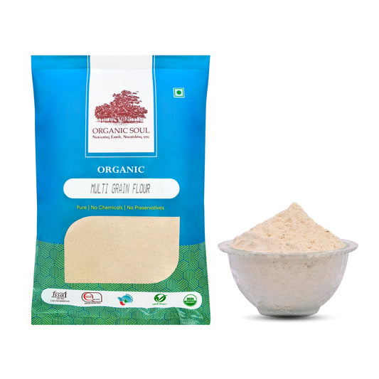 Organic Multigrain Flour - (900 gm) | Ragi, Amaranth, Besan, Wheat | 100% Organic Mix Atta