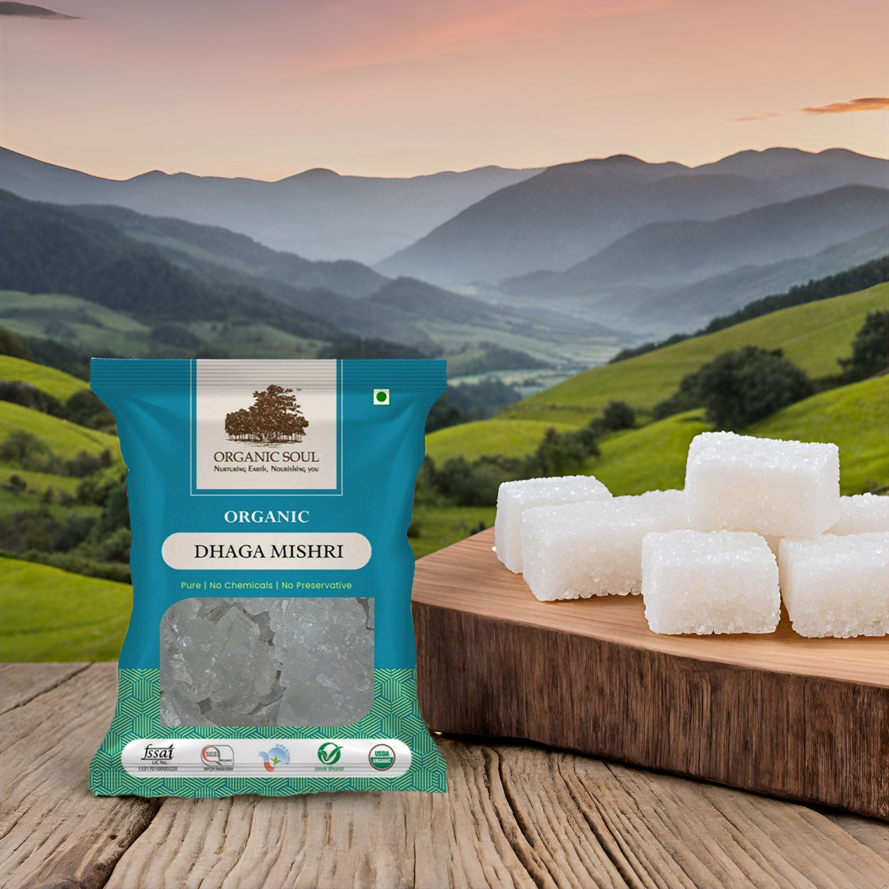 Organic Dhaga Mishri 450 gm | Rock Sugar | Thread Mishri | Mishri Crystal | Certified Organic/NPOP Certified