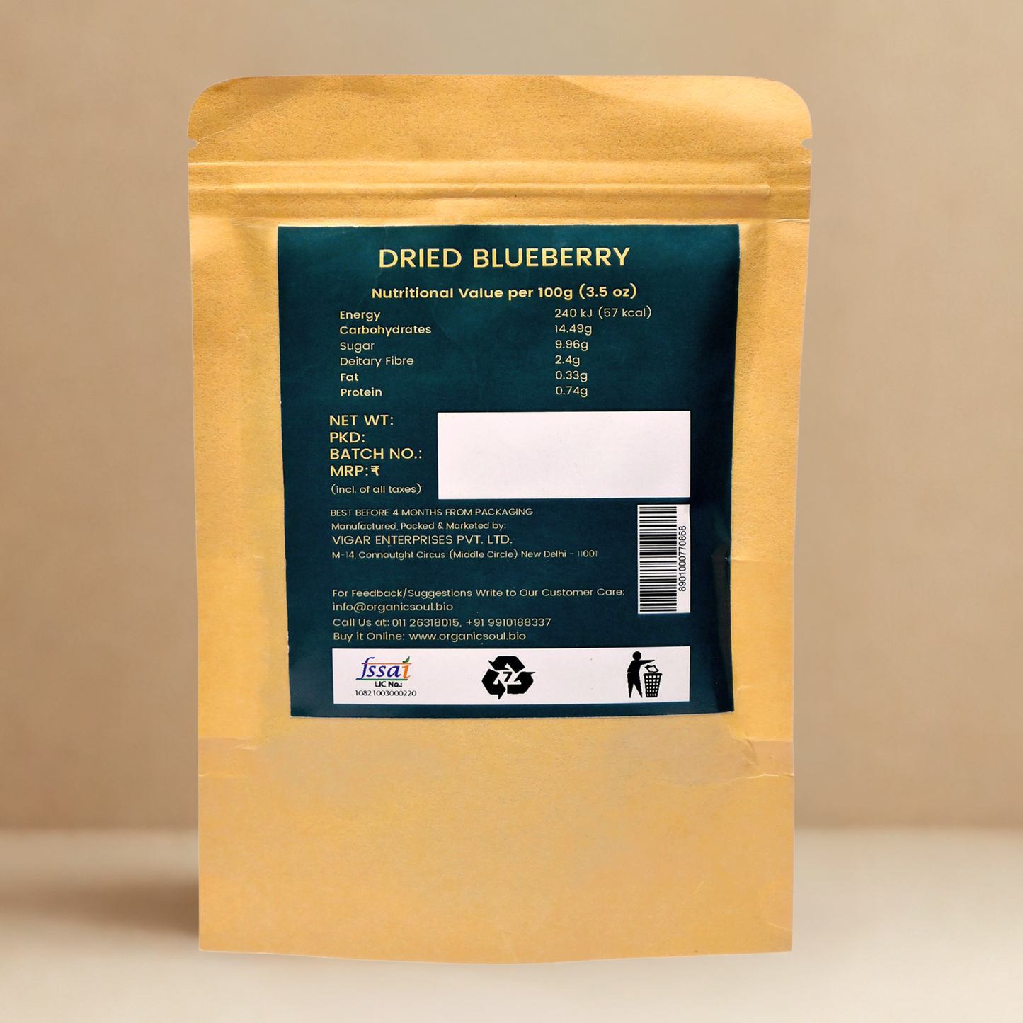 Organic Soul Blackberries (Dried) | 200 gms