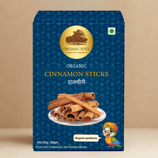 Organic Soul Cinnamon Stick – 50gm | 100% Certified Organic | Non-GMO