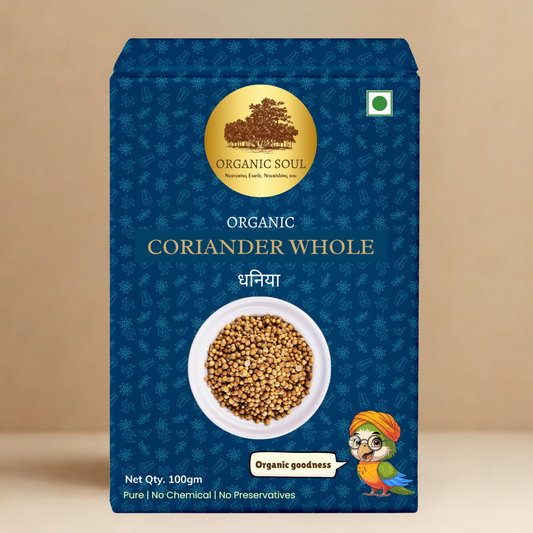 Organic Soul Coriander Whole – 80gm | 100% Certified Organic | Non-GMO