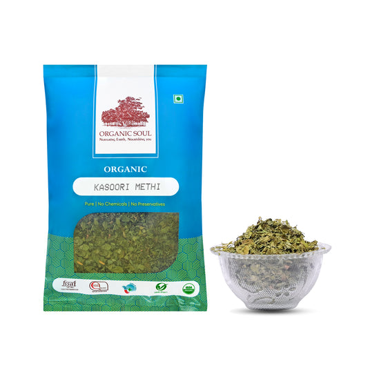 Organic Soul - Organic Kasuri Methi Leaves, (100 gm or  200 gm) | Fenugreek Dry Leaves, 100% Organic